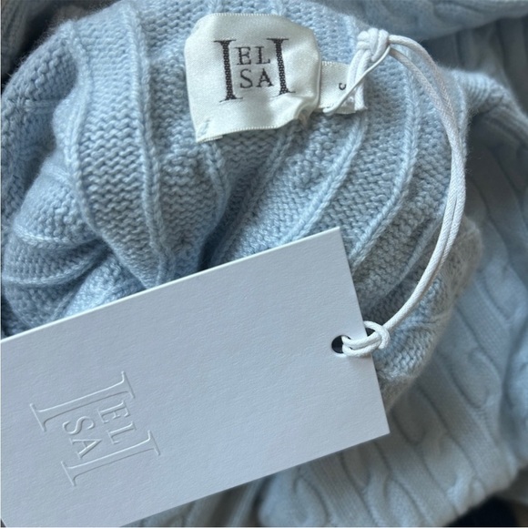 Helsa Shai Cable Knit Maxi Dress Pale Blue NWT - Picture 8 of 9